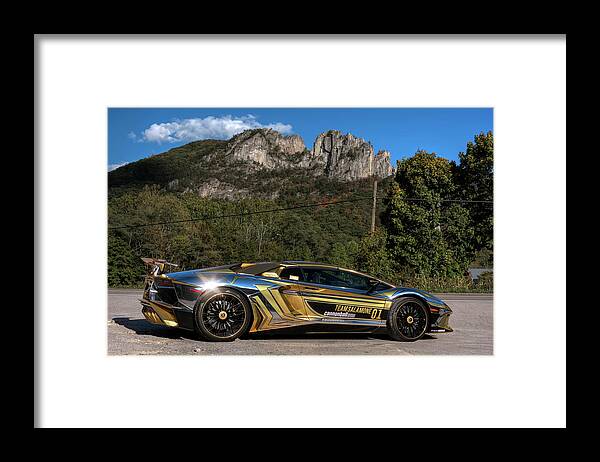 Lamborghini Framed Print featuring the photograph Lamborghini by Mountain by Carolyn Hutchins
