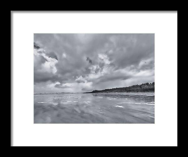 Black And White Photography Framed Print featuring the photograph Land and Sea Near Green Point Black and White by Allan Van Gasbeck