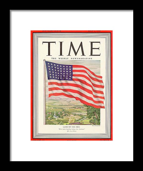 Land Of The Free Framed Print featuring the photograph Land of the Free - 1942 by Boris Artzybasheff