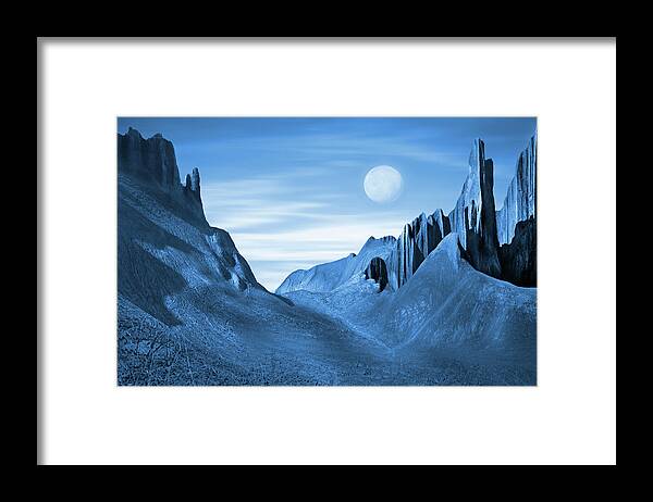 Desert Scene Framed Print featuring the photograph Landscape in Blue 3 by Mike McGlothlen