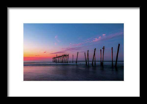 59th Pier Framed Print featuring the photograph Landscape Ocean Sunrise by Louis Dallara