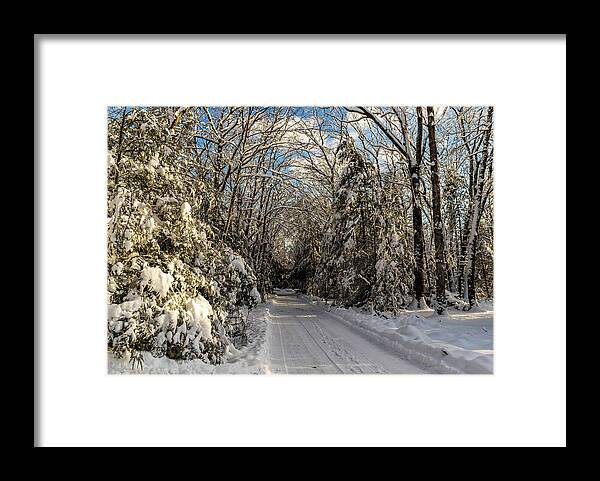 Landscape Framed Print featuring the photograph Landscape Photography - Winter Roads by Amelia Pearn