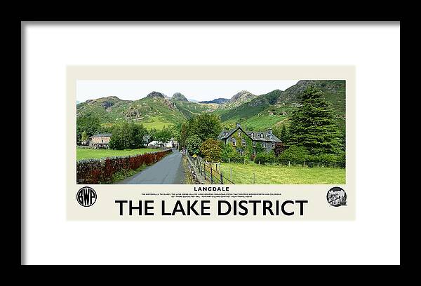 Langdale Framed Print featuring the photograph Langdale Lake District Destination Cream Railway Poster by Brian Watt