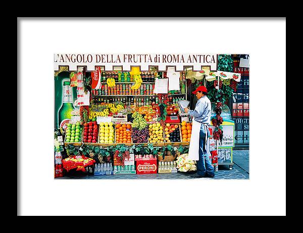 Italy Framed Print featuring the photograph L'Angolo Della Frutta by Claude Taylor