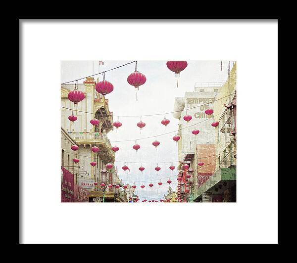 Red Lanterns Framed Print featuring the photograph Lanterns by Lupen Grainne