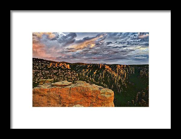 Chiricahua Mountains Framed Print featuring the photograph Last Light on the Chiricahua Mountains, Arizona by Chance Kafka