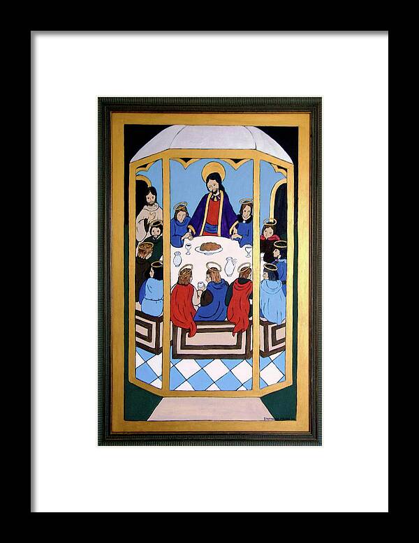 Disciples Framed Print featuring the painting Last Supper by Stephanie Moore