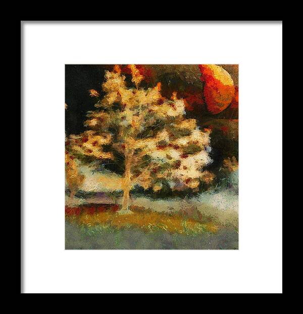 Night Framed Print featuring the mixed media Late Summer Night by Christopher Reed