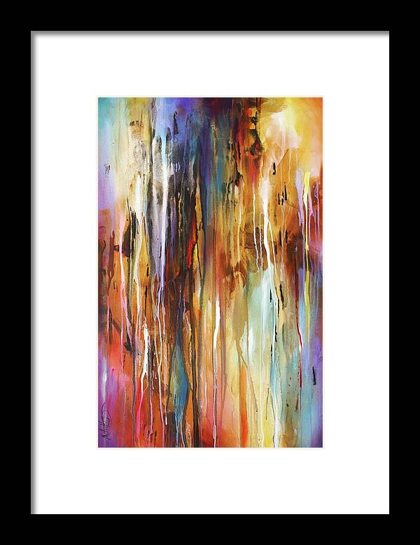 Abstract Framed Print featuring the painting Lattice by Michael Lang