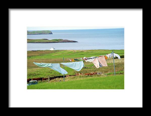 Laundry Framed Print featuring the photograph Laundry in the yard, Isle of Skye, UK by Dubi Roman