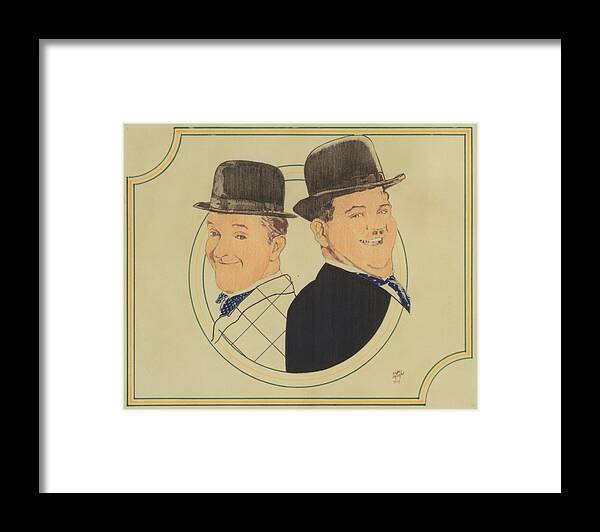 Colored Pencil Framed Print featuring the drawing Laurel And Hardy by Sean Connolly