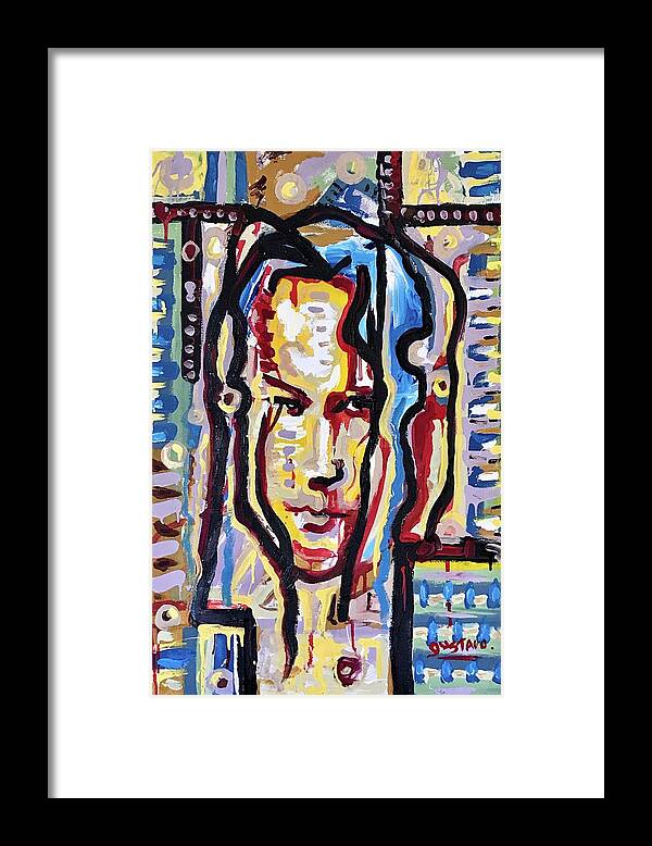 Abstract Framed Print featuring the painting Lauren #1 by Gustavo Ramirez