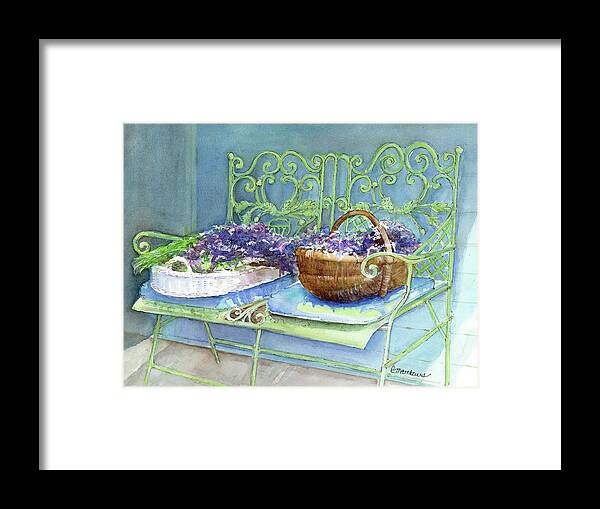 Lavender Painting Framed Print featuring the painting Lavender Harvest by Rebecca Matthews
