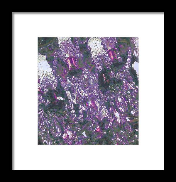 Chandelier Framed Print featuring the photograph Lavender Haze Chandelier by Rebecca Herranen