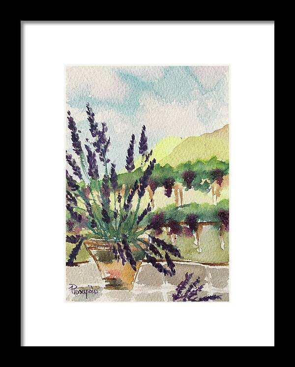 Lavender Framed Print featuring the painting Lavender in the Vines by Roxy Rich