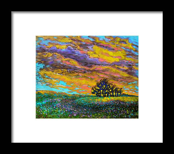 20x24 Framed Print featuring the painting Lavender Meadow by Michael Gross