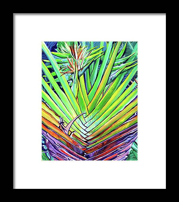 Bird Of Paradise Framed Print featuring the painting Lawai Bird of Paradise by Marionette Taboniar