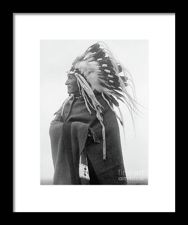 Lazy Boy Framed Print featuring the photograph Lazy Boy, Indian chief, 1914 by Harris and Ewing