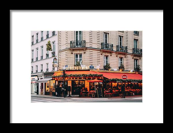 Paris Framed Print featuring the photograph Le Recrutement Cafe? by Jon Bilous