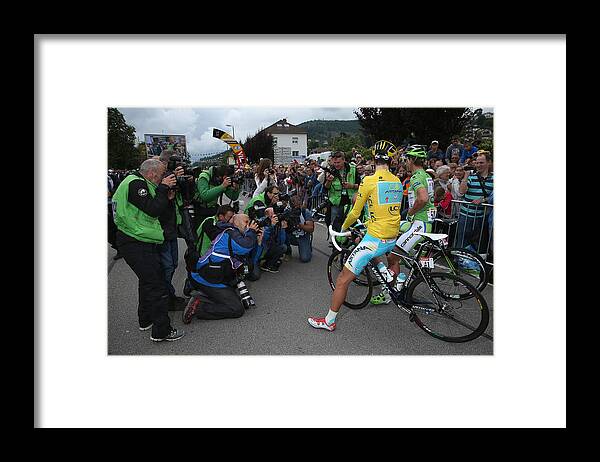 Astana Pro Team Framed Print featuring the photograph Le Tour de France 2014 - Stage Nine by Doug Pensinger
