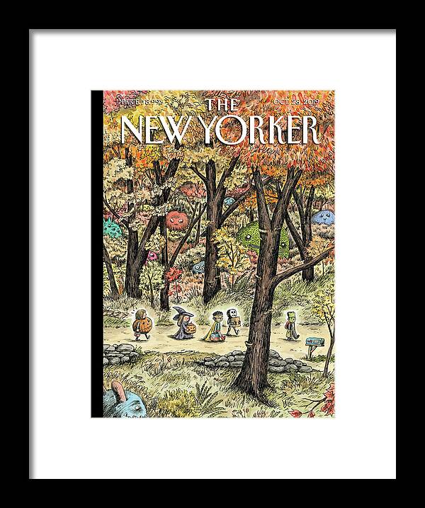 Leaf Peepers Framed Print featuring the painting Leaf Peepers by Ricardo Liniers