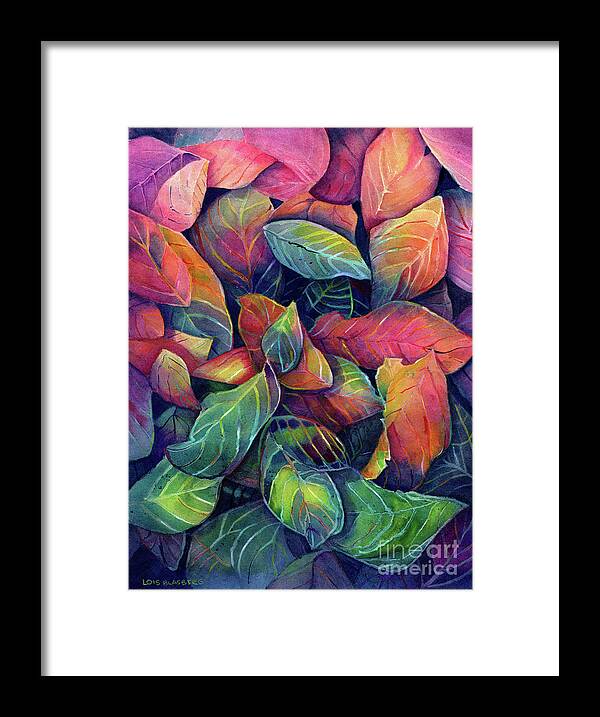 Fall Framed Print featuring the painting Leaf Summer Behind by Lois Blasberg