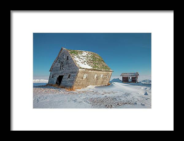 Old Framed Print featuring the photograph Leaning Barn by Todd Klassy