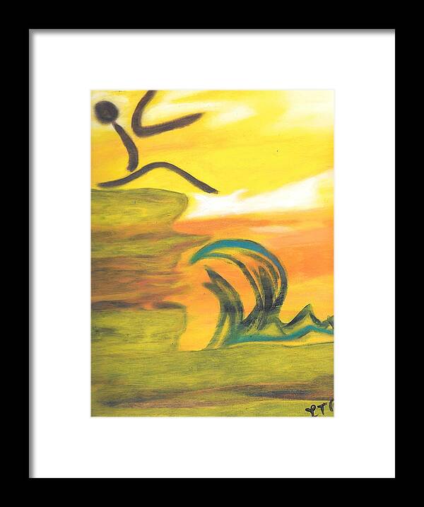 Leap Framed Print featuring the painting Leap of Faith by Esoteric Gardens KN