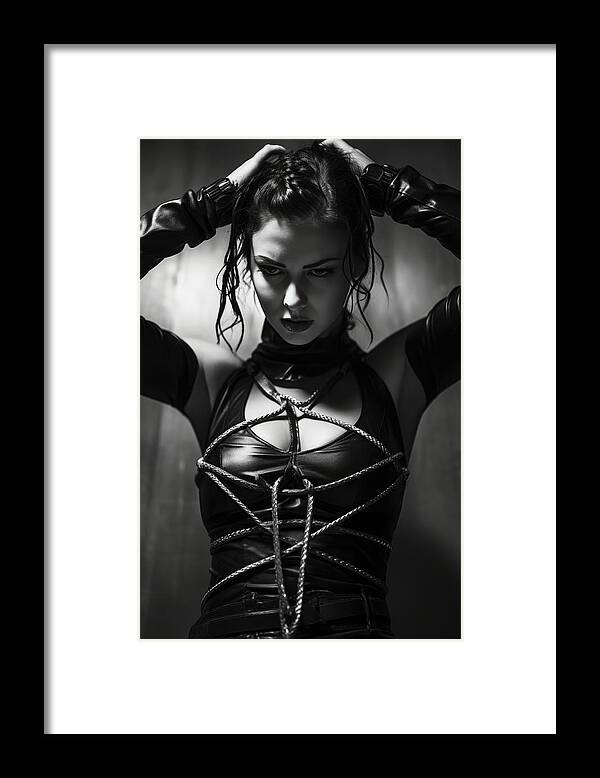 Fetish Framed Print featuring the photograph Leather and Ropes No.1 by My Head Cinema