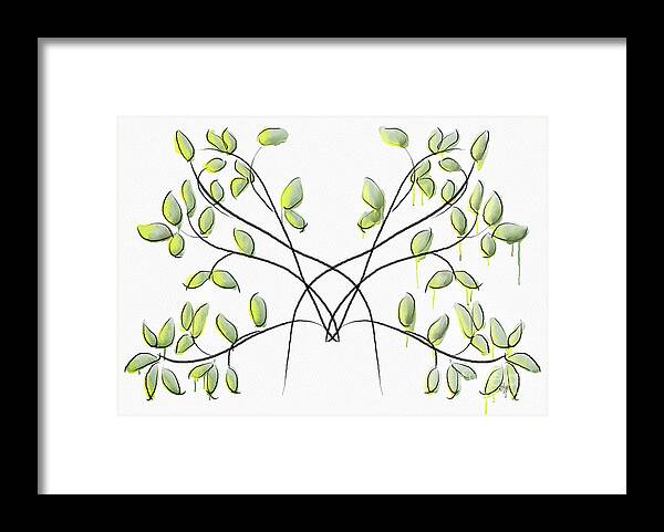 Leaves Framed Print featuring the digital art Leaves by Lois Bryan