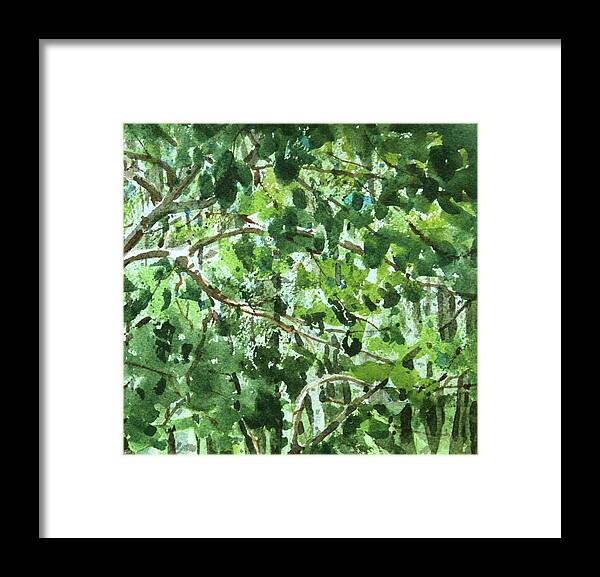 Texture Framed Print featuring the painting Leaves of Green by Kris Parins