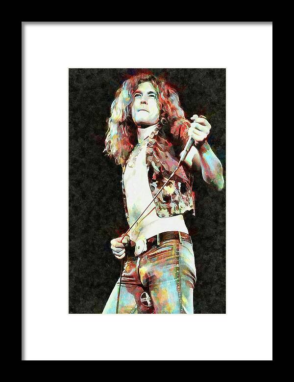 Led Zeppelin Framed Print featuring the mixed media Led Zeppelin Robert Plant Art Ramble One by The Rocker Chic