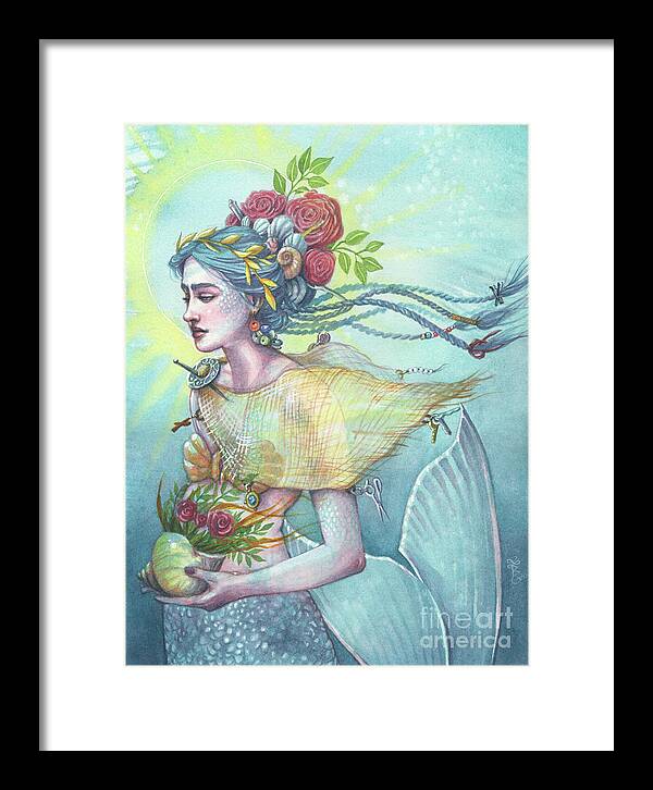Mermaid Framed Print featuring the painting Left Behind by Sara Burrier