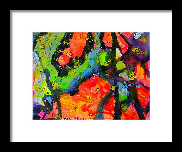 Vivid Framed Print featuring the painting Lefthand Abstracts Series #8 Things by Barbara O'Toole