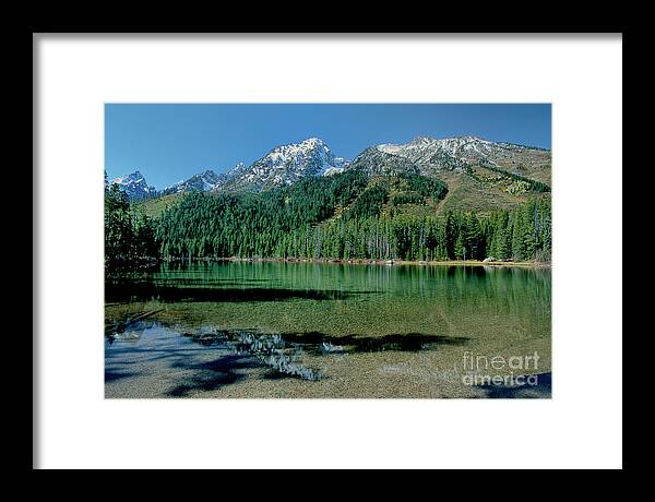 Dave Welling Framed Print featuring the photograph Leigh Lake Grand Tetons National Park Wyoming by Dave Welling