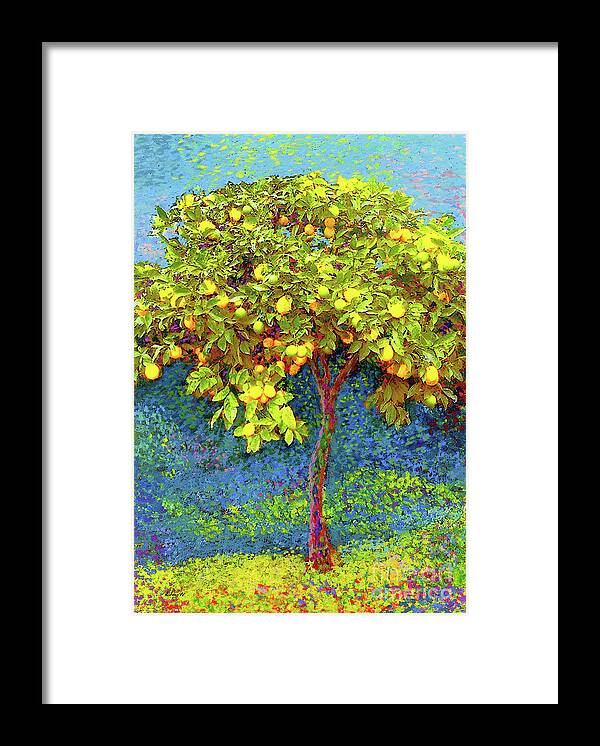 Landscape Framed Print featuring the painting Lemon Tree by Jane Small
