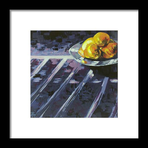 Lemon Framed Print featuring the painting Lemonade by Allison Fox