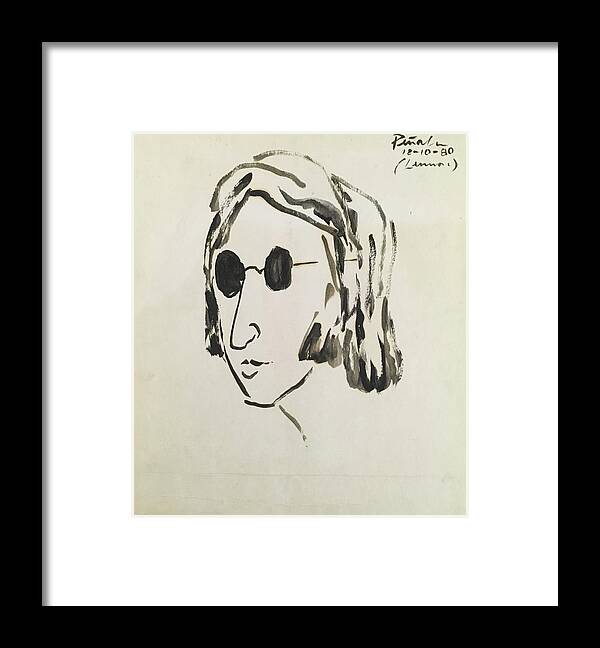 Ricardosart37 Framed Print featuring the painting Lennon 12-10-80 by Ricardo Penalver deceased