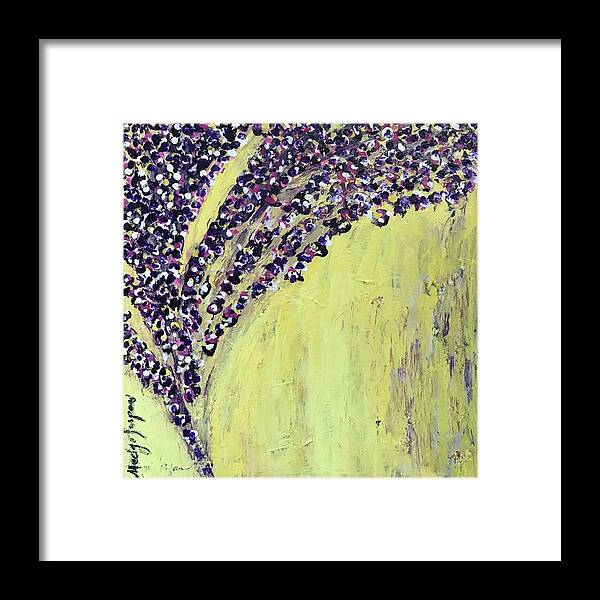 Yellow Framed Print featuring the painting L'envol by Medge Jaspan