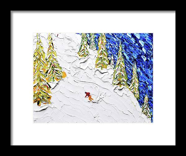 Morzine Framed Print featuring the painting Les Gets Off Piste by Pete Caswell