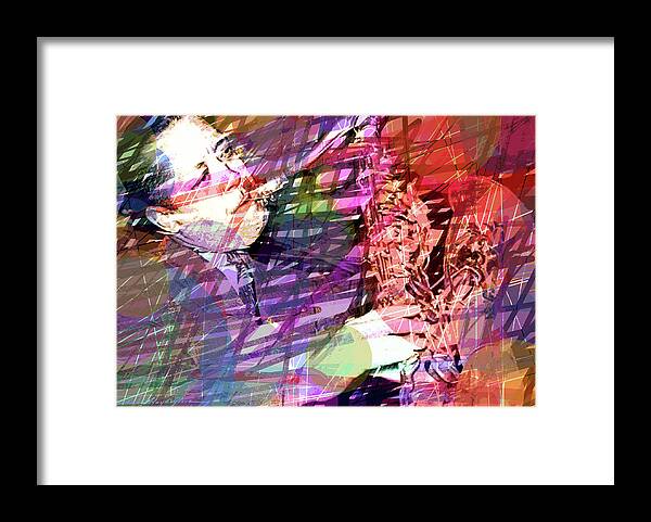 Jazz Framed Print featuring the painting Lester Young Abstract Jazz by David Lloyd Glover