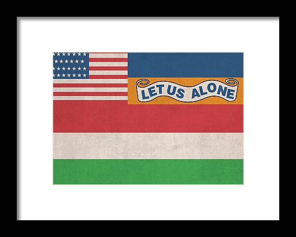 Let Us Alone Framed Print featuring the mixed media Let Us Alone Vintage State of Florida Flag by Design Turnpike