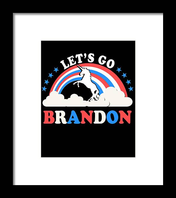 Cool Framed Print featuring the digital art Lets Go Brandon F Joe Biden by Flippin Sweet Gear