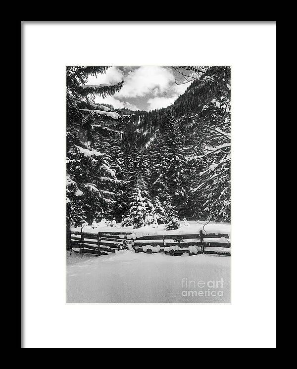 Leutasch Framed Print featuring the photograph Leutasch Snow Trail 2 by Bob Phillips