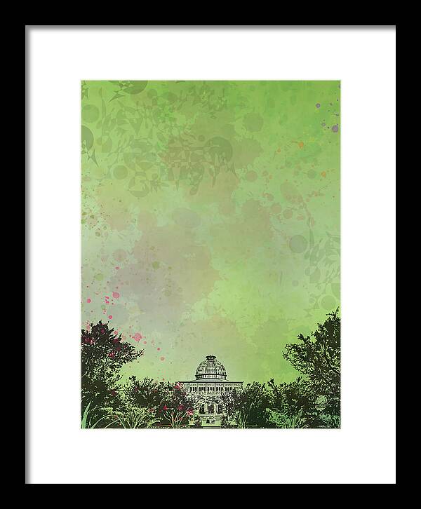 Observatory Framed Print featuring the digital art Lewis Ginter Botanical Garden by N Blake Seals