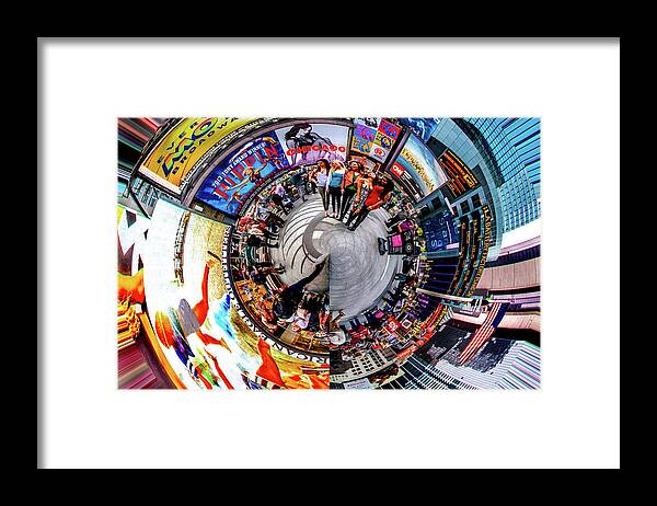Times Square Framed Print featuring the photograph Life In The Bubble by Az Jackson
