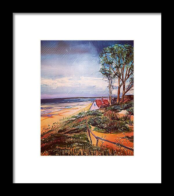 Landscape Framed Print featuring the painting Life Is a Beach by Try Cheatham