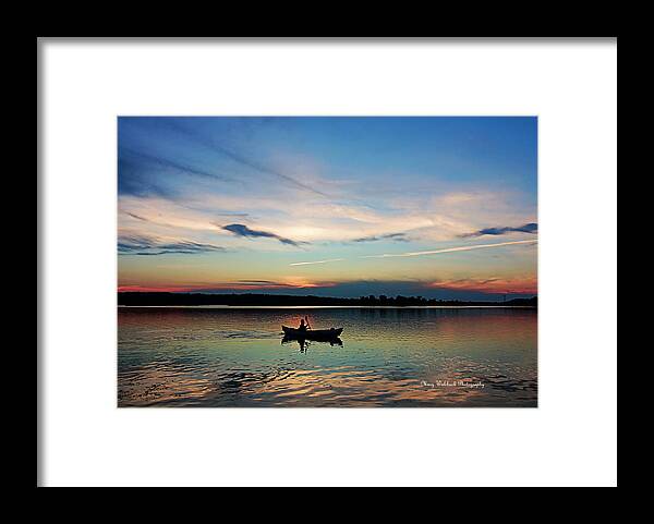 Lake Sunset Framed Print featuring the photograph Life is but a Dream on a Kayak by Mary Walchuck