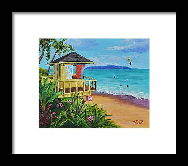  Maui Framed Print featuring the painting Lifeguard Tower by Darice Machel McGuire