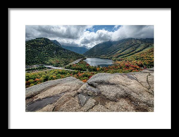 New England Framed Print featuring the photograph Lifting Clouds Franconia Notch #4203 by Dan Beauvais